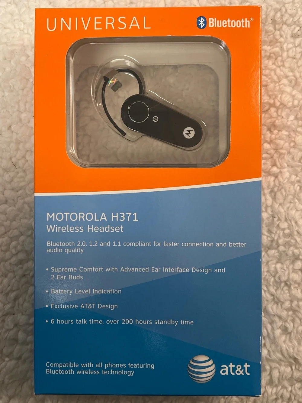 Motorola H371 Universal Wireless Bluetooth Headset in Black